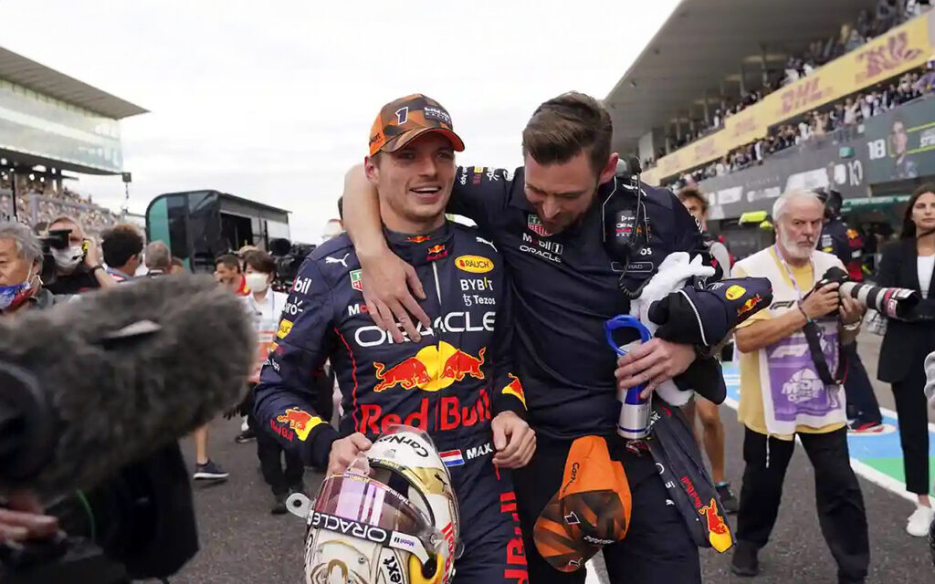 Max Verstappen and Bradly Scanes Physio and Strength and Conditioning Coach